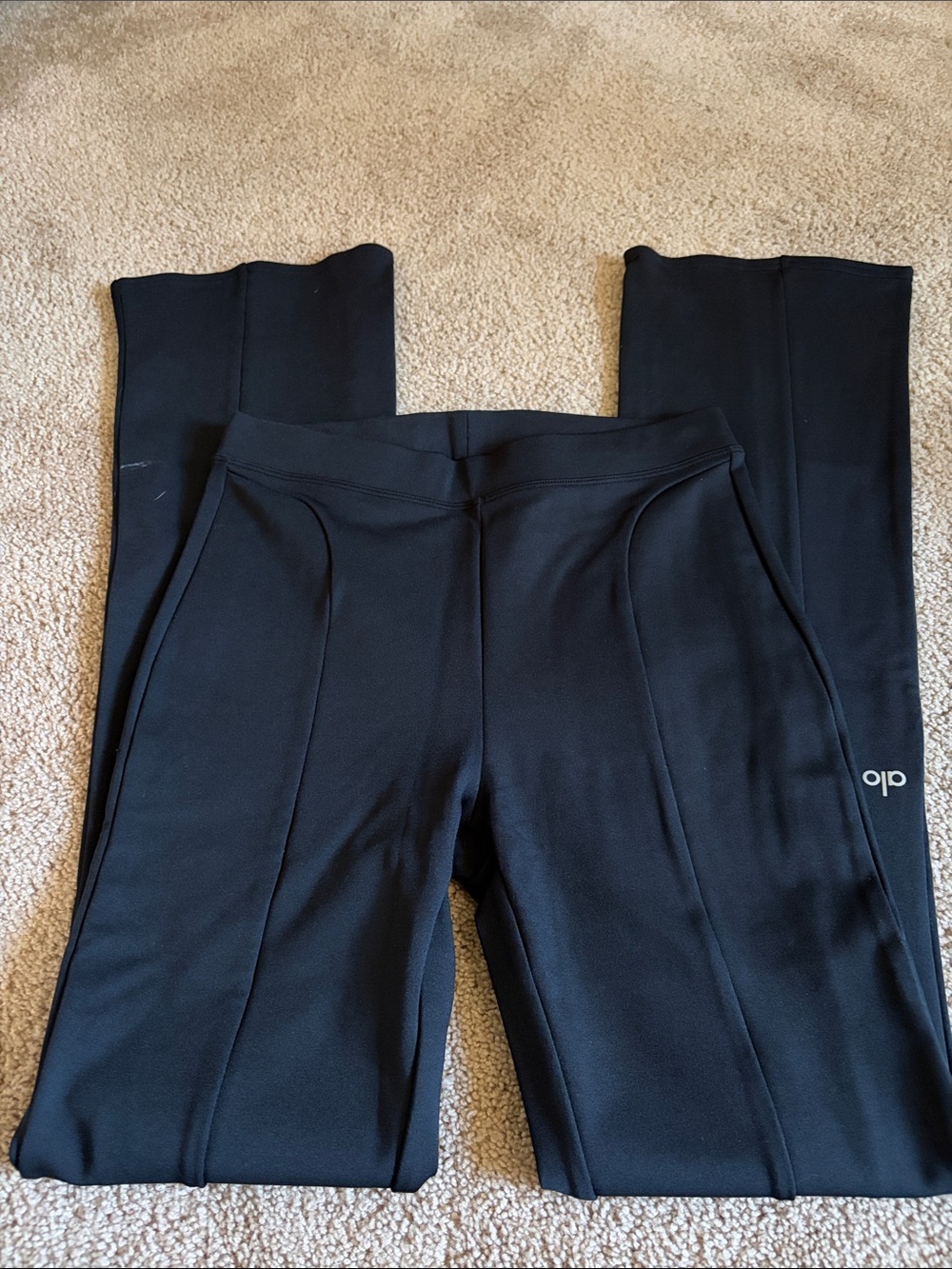 ALO Yoga Black Ponte Wide-Leg Leggings